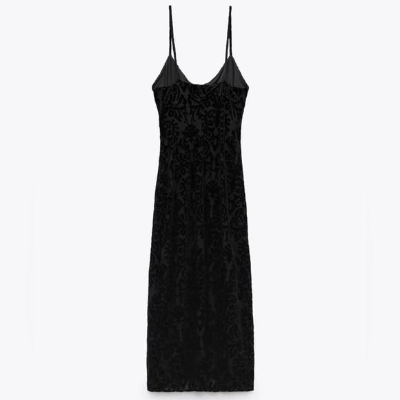 ZARA BUCKLED JACQUARD Velvet DRESS - Picture 9 of 13